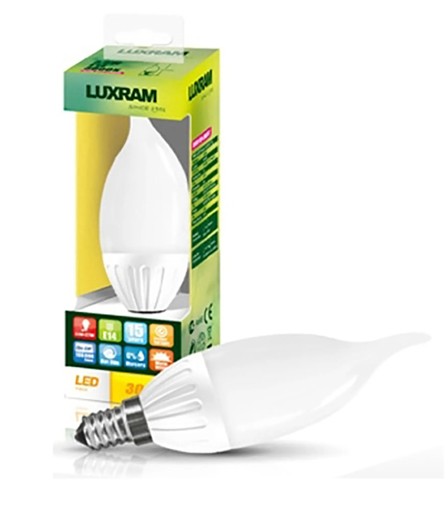 754155031  Value LED Candle Tip Plus E14 3.5W 6400K 300lm